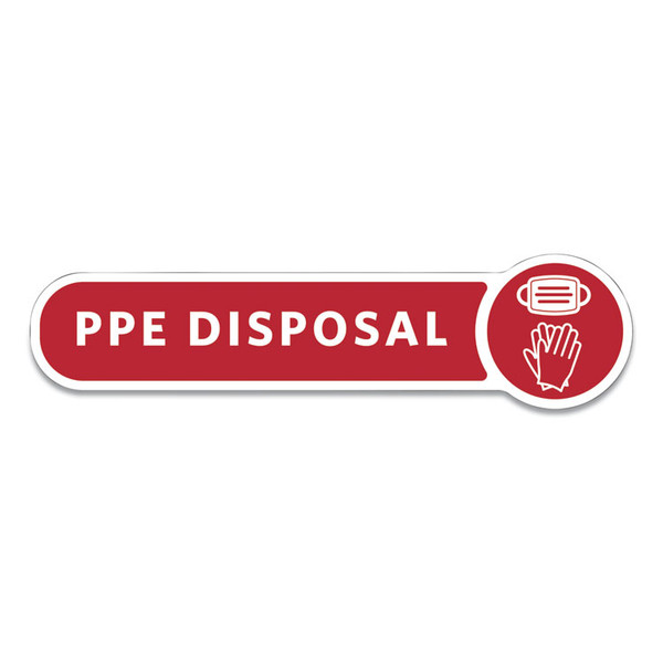 Medical Decal, PPE DISPOSAL, 10 x 2.5, Red [SKU: RCP2138292]