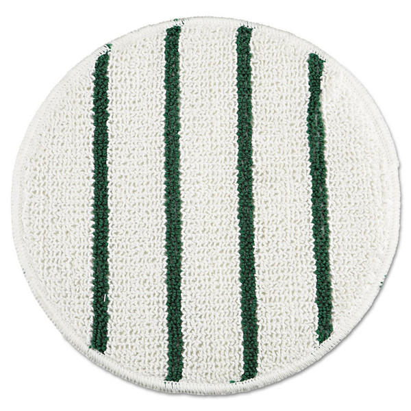 Low Profile Scrub-Strip Carpet Bonnet, 21" Diameter, White/Green [SKU: RCPP271]