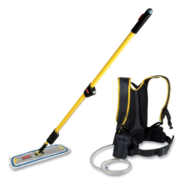 Flow Finishing System, 18" Wide Nylon Head, 56" Yellow Plastic Handle [SKU: RCPQ979]