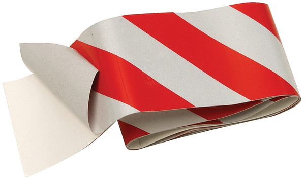HY-KO TAPE-2 Reflective Safety Tape, 24 in L, 2 in W, Vinyl Backing, Red/Silver [SKU: ORG6635692]