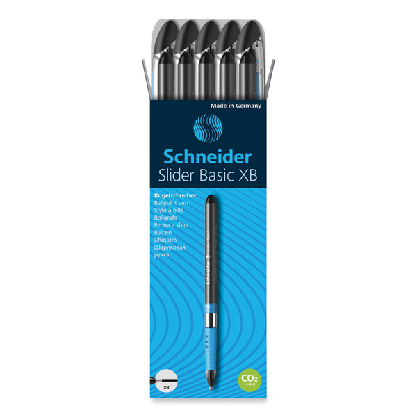 Slider Basic Ballpoint Pen, Stick, Extra-Bold 1.4 mm, Black Ink, Black Barrel, 10/Box [SKU: RED151201]
