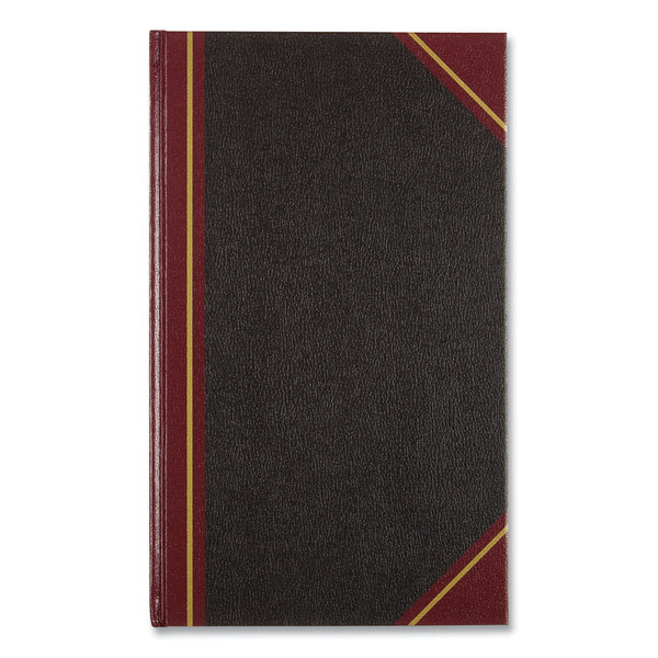 Texthide Eye-Ease Record Book, Black/Burgundy/Gold Cover, 14.25 x 8.75 Sheets, 300 Sheets/Book [SKU: RED57131]
