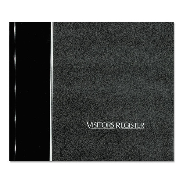 Hardcover Visitor Register Book, Black Cover, 9.78 x 8.5 Sheets, 128 Sheets/Book [SKU: RED57802]