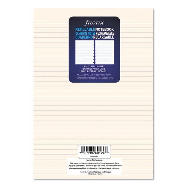 Notebook Refills, 8-Hole, 8.25 x 5.81, Narrow Rule, 32/Pack [SKU: REDB152008U]