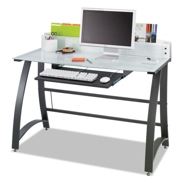 Xpressions 47" Computer Desk, 47" x 23" x 37", Frosted/Black [SKU: SAF1938TG]