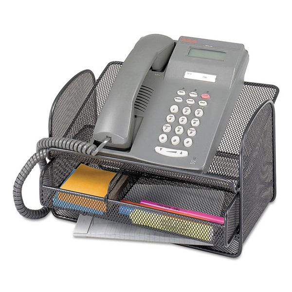 Onyx Angled Mesh Steel Telephone Stand, 11.75 x 9.25 x 7, Black [SKU: SAF2160BL]