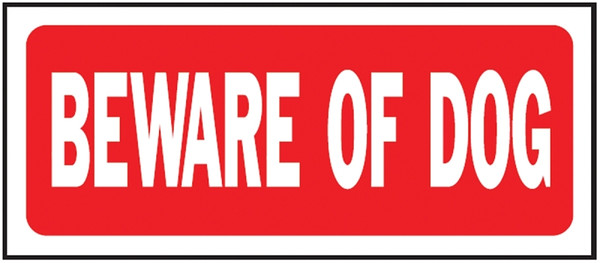 HY-KO 23001 Fence Sign, Rectangular, BEWARE OF DOG, White Legend, Red Background, Plastic, 14 in W x 6 in H Dimensions [SKU: ORG9545179]