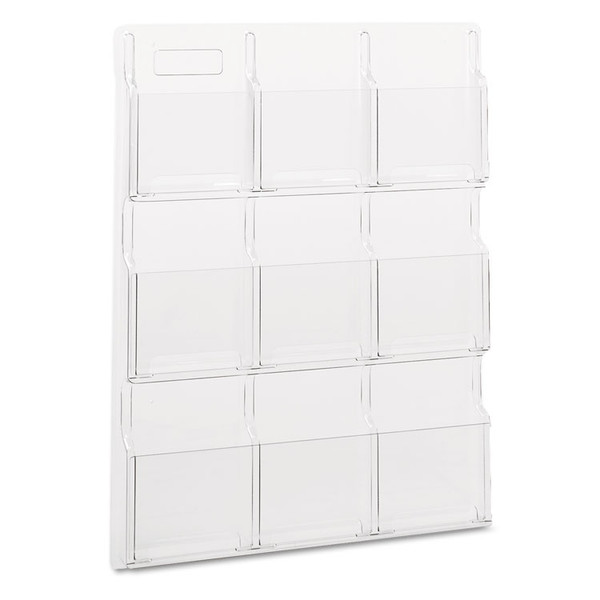 Reveal Clear Literature Displays, 9 Compartments, 30w x 2d x 36.75h, Clear [SKU: SAF5603CL]
