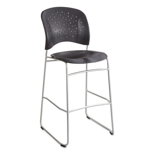 Reve Bistro Chair, Supports Up to 250 lb, 31" Seat Height, Black Seat/Back, Silver Base [SKU: SAF6806BL]