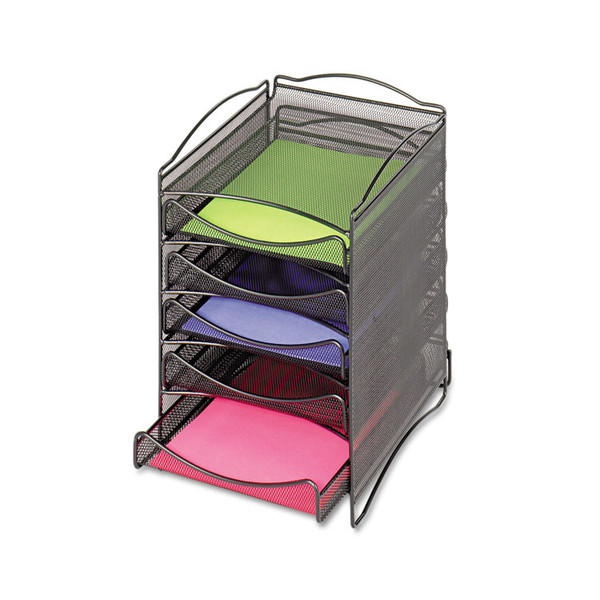 Onyx Stackable Literature Organizer, Five-Drawer, 10.25 x 12.75 x 15.25, Black [SKU: SAF9432BL]