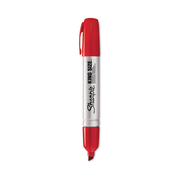 King Size Permanent Marker, Broad Chisel Tip, Red, Dozen [SKU: SAN15002]