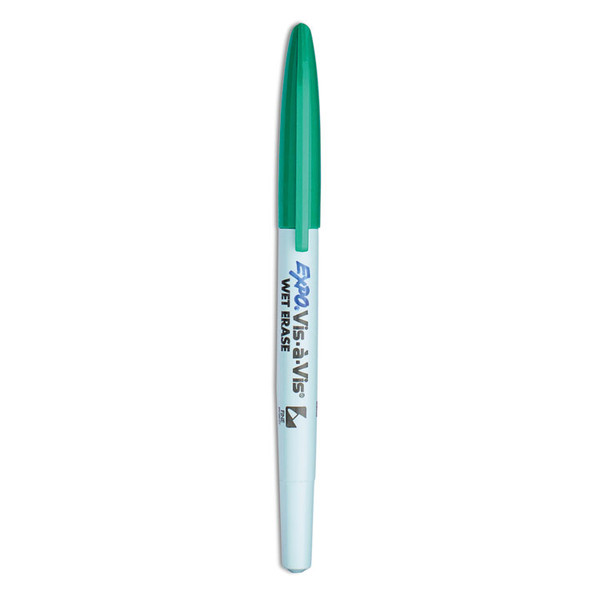 Vis-a-Vis Wet Erase Marker, Fine Bullet Tip, Green, Dozen [SKU: SAN16004]