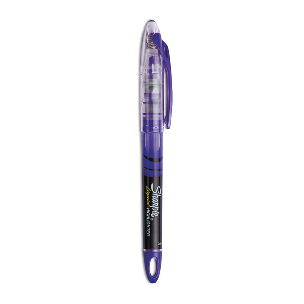Liquid Pen Style Highlighters, Fluorescent Purple Ink, Chisel Tip, Purple/Black/Clear Barrel, Dozen [SKU: SAN1754469]
