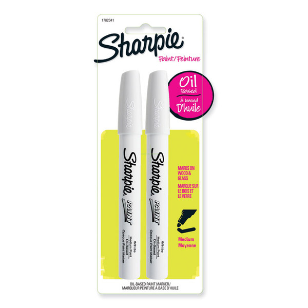 Permanent Paint Marker, Medium Bullet Tip, White, 2/Pack [SKU: SAN1782041]