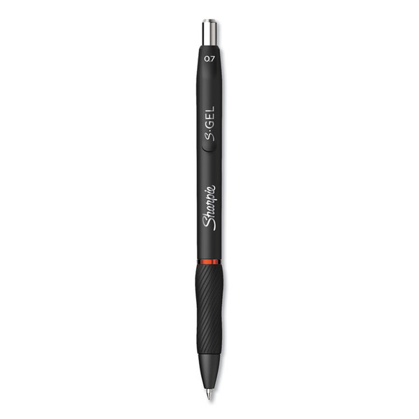 S-Gel High-Performance Gel Pen, Retractable, Medium 0.7 mm, Red Ink, Black Barrel, Dozen [SKU: SAN2096158]