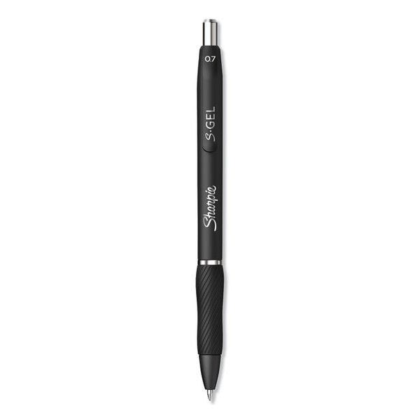 S-Gel High-Performance Gel Pen, Retractable, Medium 0.7 mm, Black Ink, Black Barrel, Dozen [SKU: SAN2096159]
