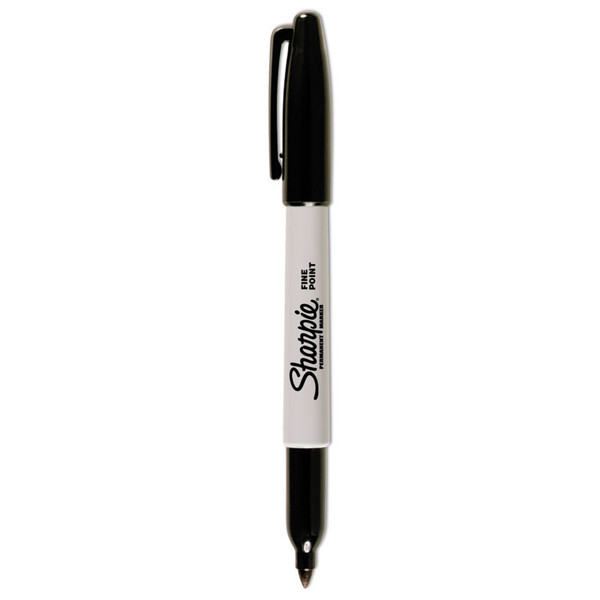 Fine Tip Permanent Marker, Fine Bullet Tip, Black, Dozen [SKU: SAN30001]