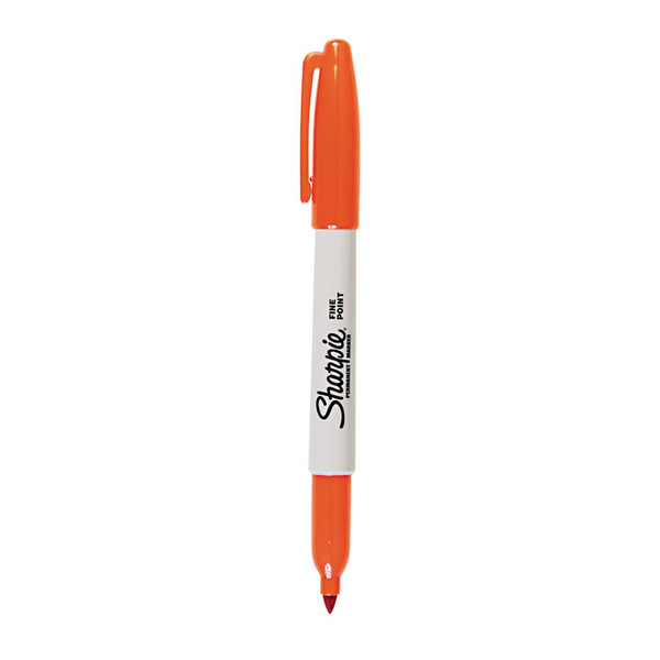 Fine Tip Permanent Marker, Fine Bullet Tip, Orange, Dozen [SKU: SAN30006]