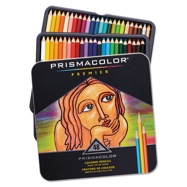Premier Colored Pencil, 3 mm, 2B (#1), Assorted Lead/Barrel Colors, 48/Pack [SKU: SAN3598THT]