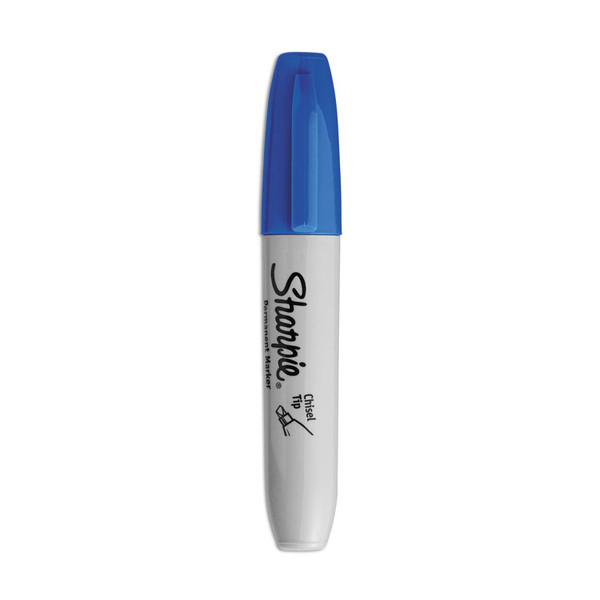 Chisel Tip Permanent Marker, Medium Chisel Tip, Blue, Dozen [SKU: SAN38203]