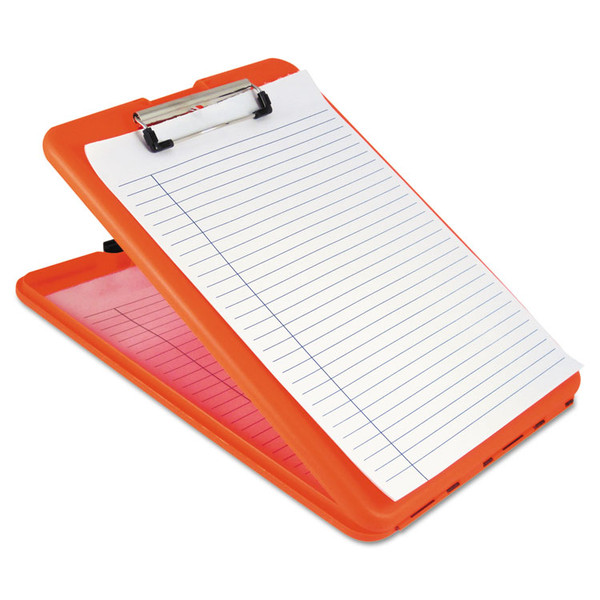 SlimMate Storage Clipboard, 0.5" Clip Capacity, Holds 8.5 x 11 Sheets, Hi-Vis Orange [SKU: SAU00579]