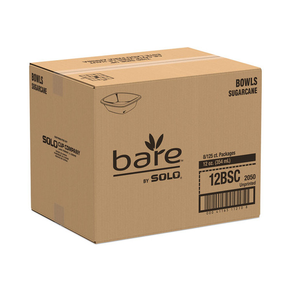 Bare Eco-Forward Sugarcane Dinnerware, Bowl, 12 oz, Ivory, 125/Pack, 8 Packs/Carton [SKU: SCC12BSC]