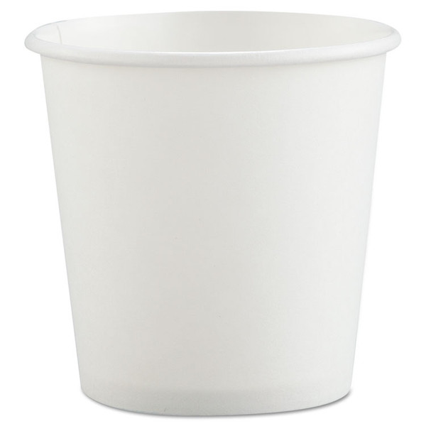 Single-Sided Poly Paper Hot Cups, 4 oz, White, 50 Bag, 20 Bags/Carton [SKU: SCC374W2050]
