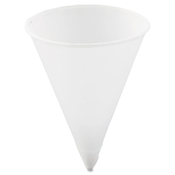 Cone Water Cups, Paper, 4 oz, Rolled Rim, White, 200/Bag, 25 Bags/Carton [SKU: SCC4R2050]