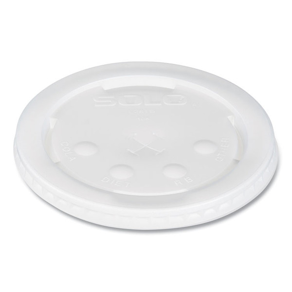 Polystyrene Plastic Flat Straw-Slot Cold Cup Lids, Fits 28 oz Cups, Translucent, 960/Carton [SKU: SCCL28BNR]