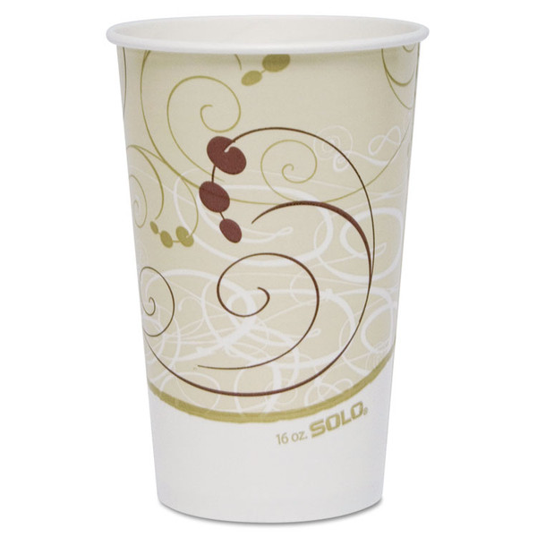 Symphony Design Wax-Coated Paper Cold Cup, 16 oz,Beige/White, 50/Sleeve, 20 Sleeves/Carton [SKU: SCCRP16PSYM]