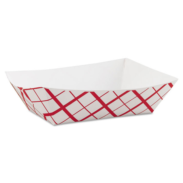 Paper Food Baskets, 3 lb Capacity, 7.2 x 4.95 x 1.94, Red/White, Paper, 500/Carton [SKU: SCH0425]