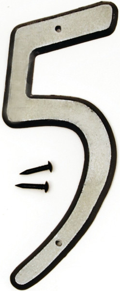 HY-KO 30600 Series 30605 House Number, Character: 5, 4 in H Character, Black/White Character, Plastic [SKU: ORG6635577]