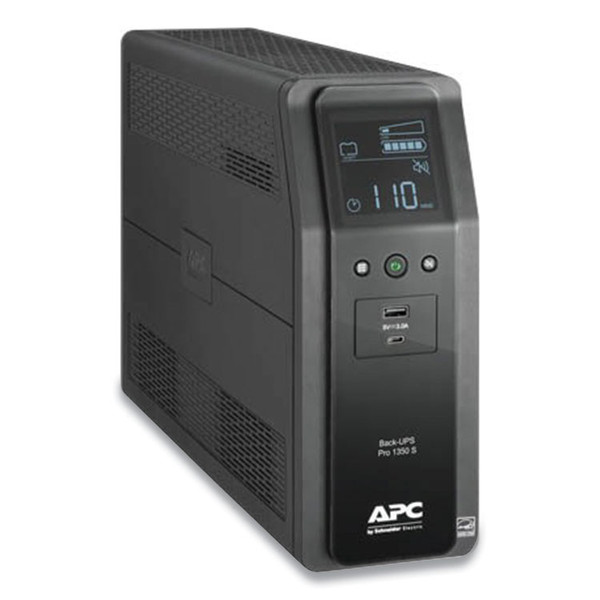 BR1350MS Back-UPS PRO BR Series SineWave Battery Backup System, 10 Outlets, 1,350 VA, 1,080 J [SKU: SEUBR1350MS]