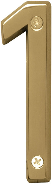 HY-KO Prestige Series BR-42PB/1 House Number, Character: 1, 4 in H Character, Brass Character, Brass [SKU: ORG9566670]