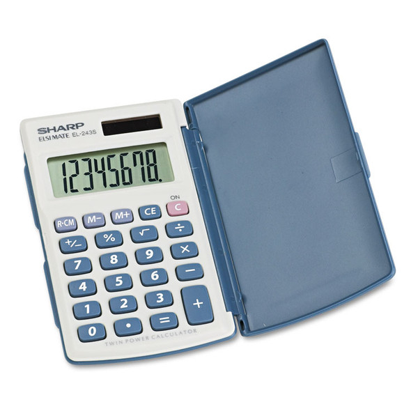 EL-243SB Solar Pocket Calculator, 8-Digit LCD [SKU: SHREL243SB]