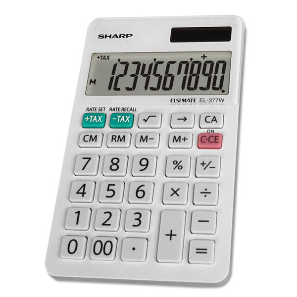 EL-377WB Large Pocket Calculator, 10-Digit LCD [SKU: SHREL377WB]