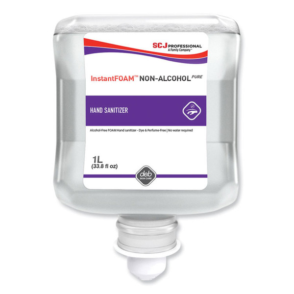 InstantFOAM Non-Alcohol PURE Hand Sanitizer, 1 L Refill Cartridge, Unscented, 6/Carton [SKU: SJN55857]