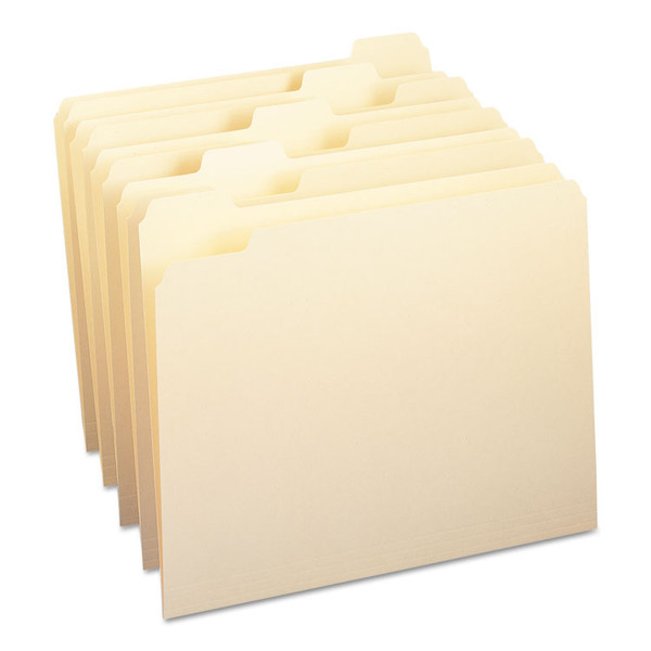 Manila File Folders, 1/5-Cut Tabs: Assorted, Letter Size, 0.75" Expansion, Manila, 100/Box [SKU: SMD10350]