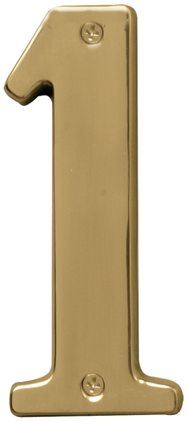 HY-KO Prestige Series BR-51PB/1 House Number, Character: 1, 5 in H Character, Brass Character, Brass [SKU: ORG2469591]
