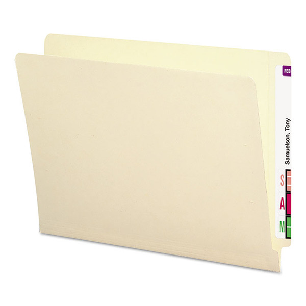 End Tab Folders with Antimicrobial Product Protection, Straight Tabs, Letter Size, 0.75" Expansion, Manila, 100/Box [SKU: SMD24113]