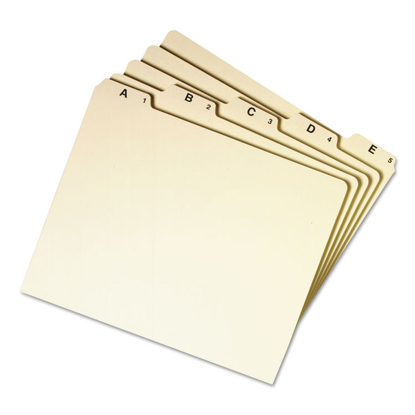 Alphabetic Top Tab Indexed File Guide Set, 1/5-Cut Top Tab, A to Z, 8.5 x 11, Manila, 25/Set [SKU: SMD50176]