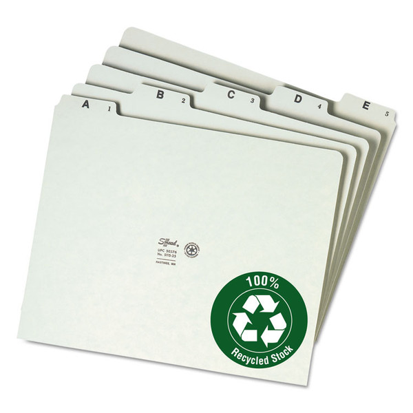 Alphabetic Top Tab Indexed File Guide Set, 1/5-Cut Top Tab, A to Z, 8.5 x 11, Green, 25/Set [SKU: SMD50376]