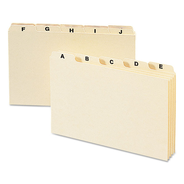 Manila Card Guides, 1/5-Cut Top Tab, A to Z, 5 x 8, Manila, 25/Set [SKU: SMD57076]