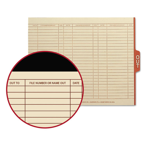 Manila Out Guides with Printed Form, 1/5-Cut End Tab, Out, 8.5 x 11, Manila, 100/Box [SKU: SMD61910]
