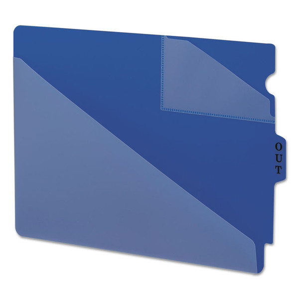 End Tab Poly Out Guides, Two-Pocket Style, 1/3-Cut End Tab, Out, 8.5 x 11, Blue, 50/Box [SKU: SMD61961]