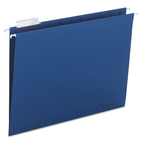 Colored Hanging File Folders with 1/5 Cut Tabs, Letter Size, 1/5-Cut Tabs, Navy, 25/Box [SKU: SMD64057]