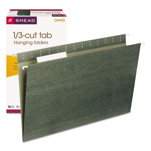 Hanging Folders, Legal Size, 1/3-Cut Tabs, Standard Green, 25/Box [SKU: SMD64135]