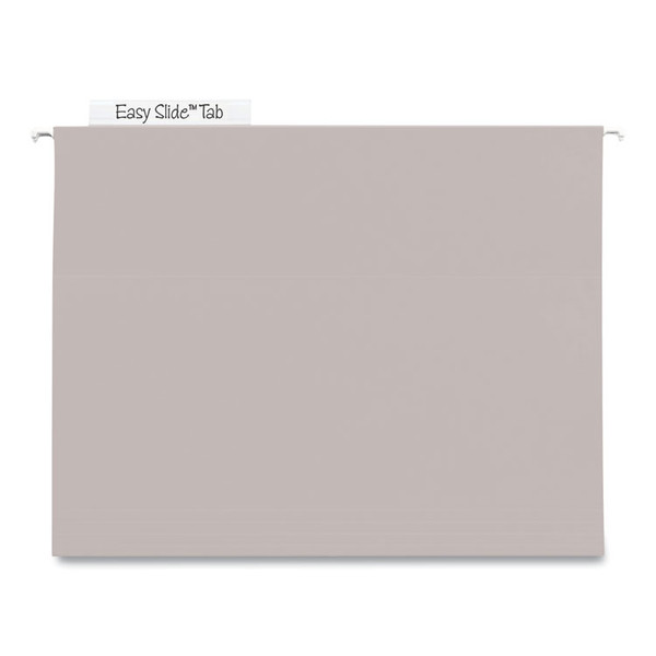 TUFF Extra Capacity Hanging File Folders with Easy Slide Tabs, 4" Capacity, Letter, 1/3-Cut Tabs, Steel Gray, 18/Box [SKU: SMD64242]