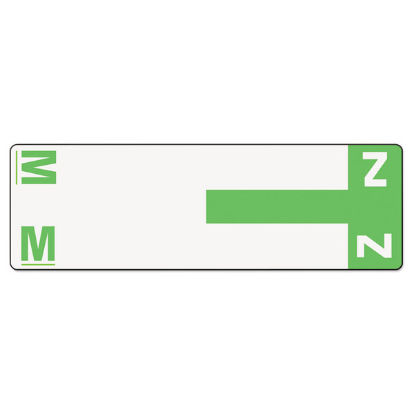AlphaZ Color-Coded First Letter Combo Alpha Labels, M/Z, 1.16 x 3.63, Light Green/White, 5/Sheet, 20 Sheets/Pack [SKU: SMD67164]