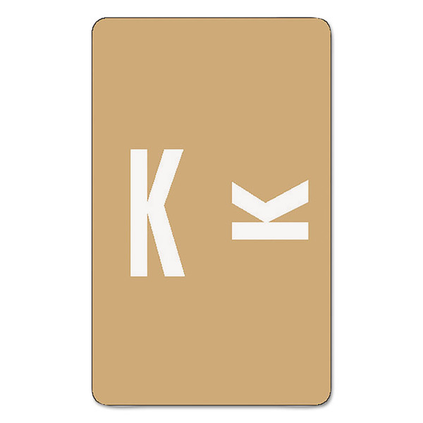 AlphaZ Color-Coded Second Letter Alphabetical Labels, K, 1 x 1.63, Light Brown, 10/Sheet, 10 Sheets/Pack [SKU: SMD67181]